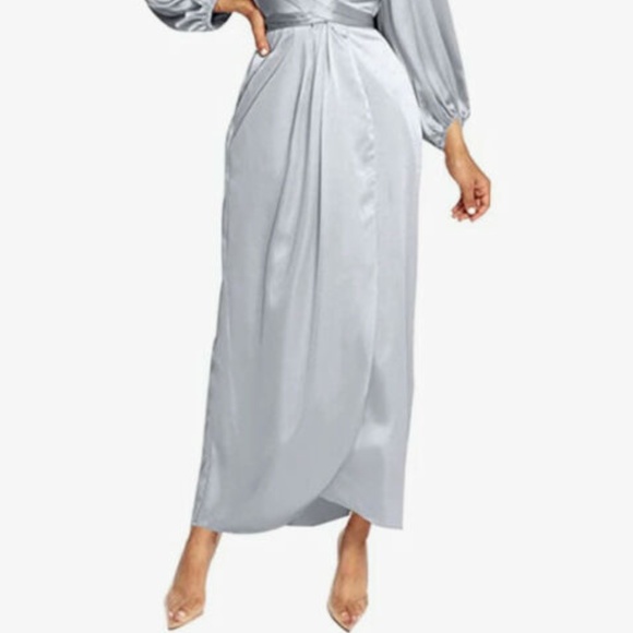 Satin Wrap Dress - Picture 2 of 2